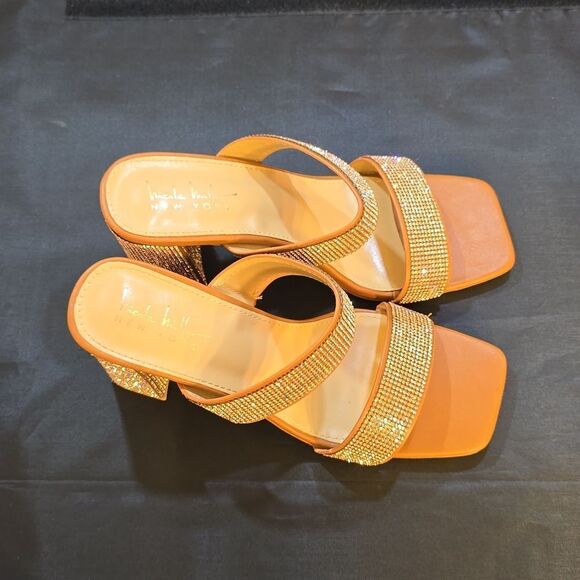 BRAND NEW NICOLE MILLER NEW YORK RHINESTONE EMBELLISHMENTS OPEN-TOE SANDAL G1 - Picture 6 of 16